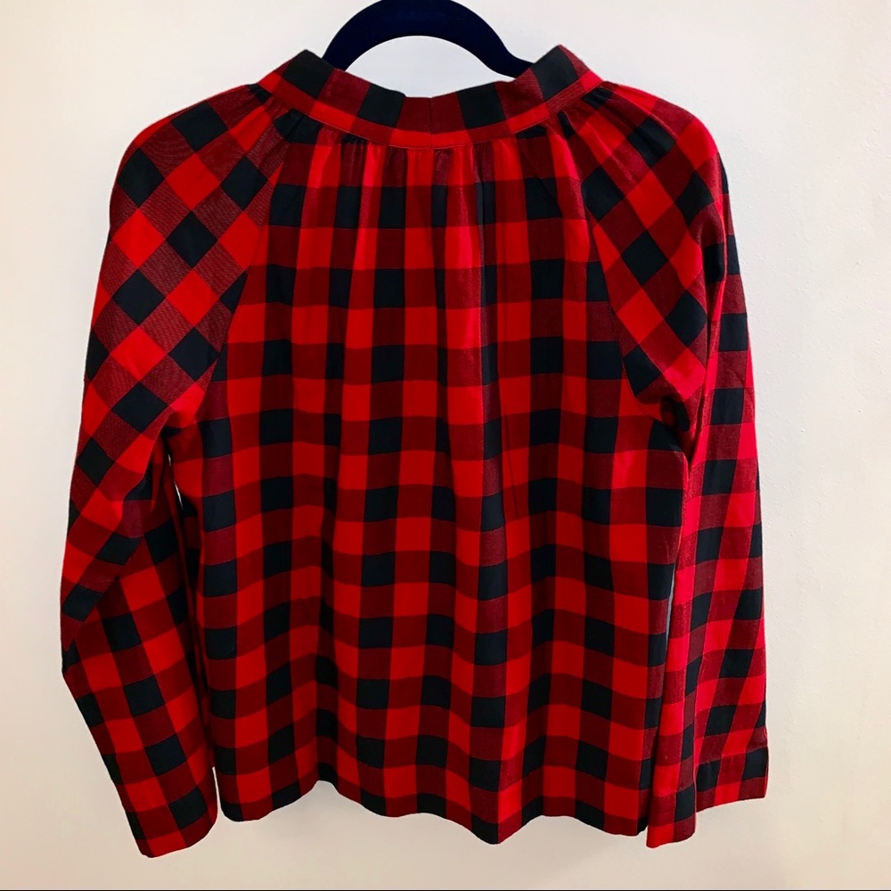 HostPick🛍 Madewell Tie-Neck Popover Buffalo Check - Picture 6 of 8